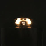 18k Yellow Gold and 0.05ct Flush Set Diamond Band Ring Size 9