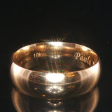 18k Yellow Gold and 0.05ct Flush Set Diamond Band Ring Size 9
