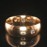 18k Yellow Gold and 0.05ct Flush Set Diamond Band Ring Size 9