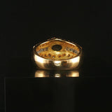 18k Yellow Gold Emerald and 0.80cttw Diamond Vintage Band Ring Size 6