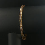 14k Yellow Gold and 3.20cttw Channel Set Diamond Vintage Link Bracelet 7"