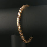 14k Yellow Gold and 3.20cttw Channel Set Diamond Vintage Link Bracelet 7"
