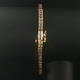 14k Yellow Gold and 3.20cttw Channel Set Diamond Vintage Link Bracelet 7"