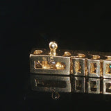 14k Yellow Gold and 3.20cttw Channel Set Diamond Vintage Link Bracelet 7"