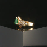 14k Yellow Gold 0.76ct Emerald and 0.50cttw Diamond Ladies Ring Size 6.25