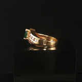 14k Yellow Gold 0.76ct Emerald and 0.50cttw Diamond Ladies Ring Size 6.25