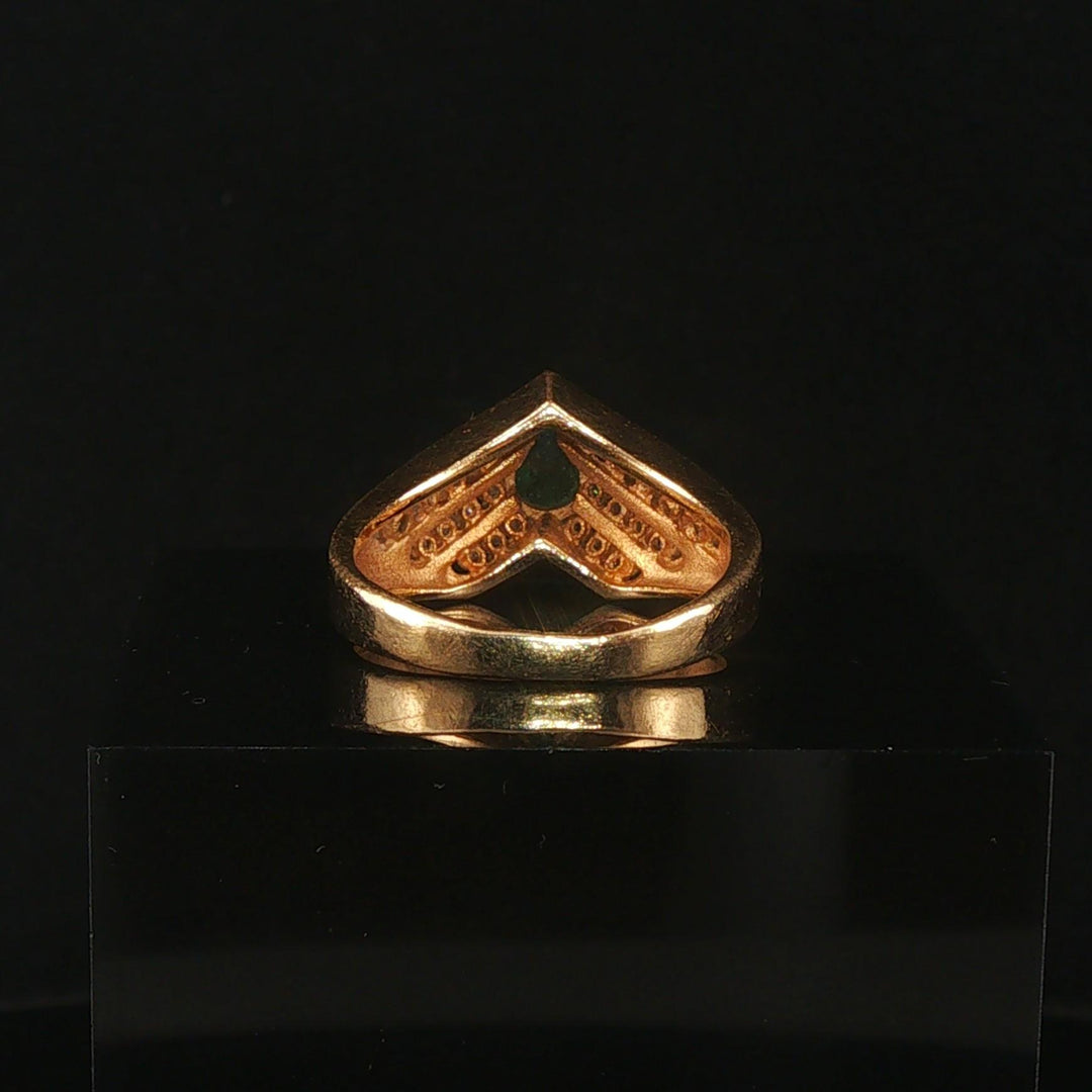 14k Yellow Gold 0.76ct Emerald and 0.50cttw Diamond Ladies Ring Size 6.25