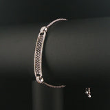 EFFY 14k White Gold 2cttw Black and White Diamond Adjustable Bolo Link Bracelet