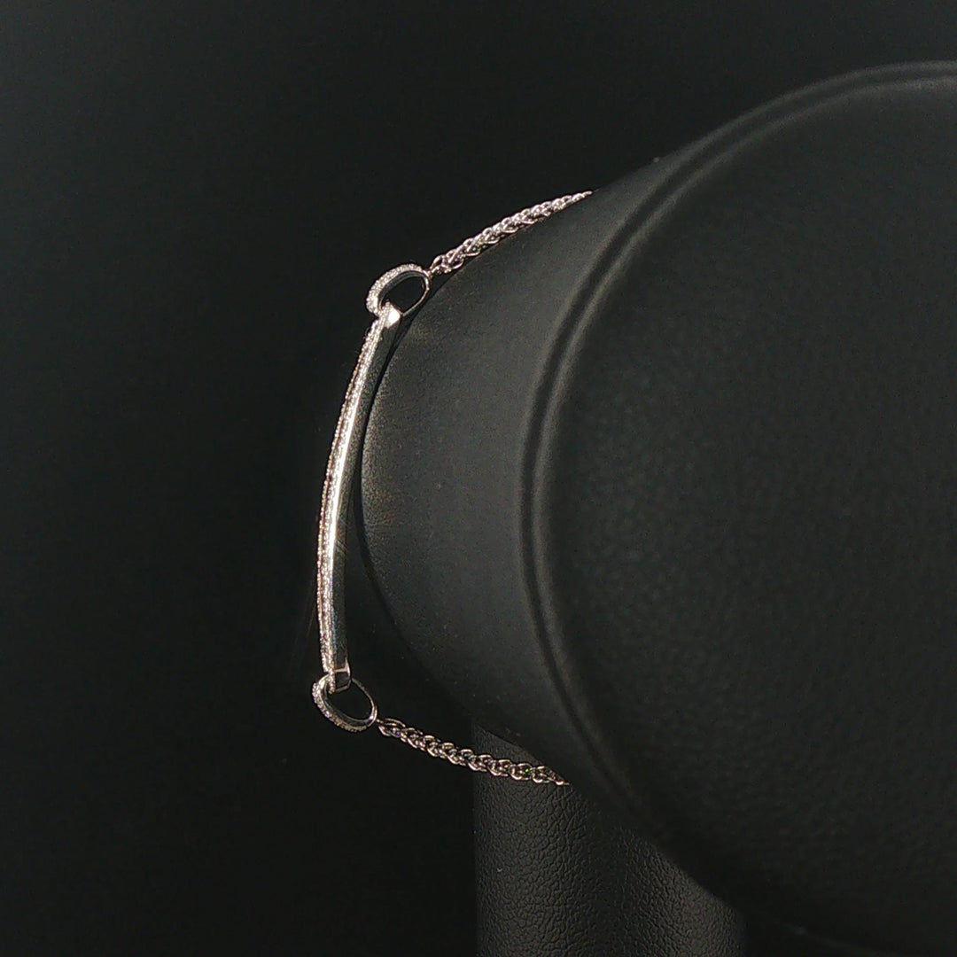 EFFY 14k White Gold 2cttw Black and White Diamond Adjustable Bolo Link Bracelet