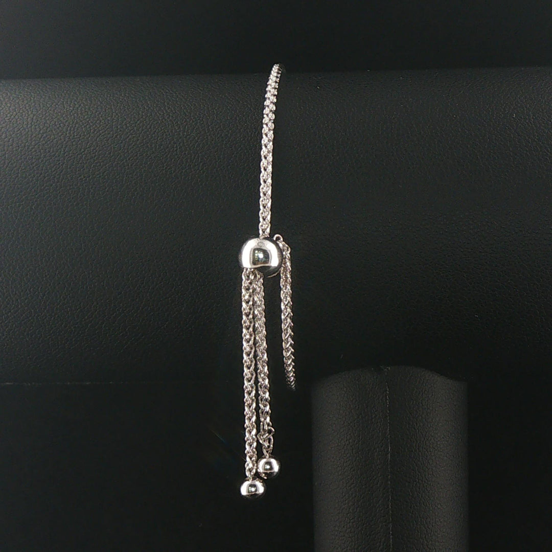 EFFY 14k White Gold 2cttw Black and White Diamond Adjustable Bolo Link Bracelet