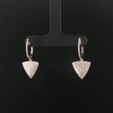 14k White Gold and 2cttw Pave Diamond Drop Dangle Earrings
