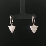 14k White Gold and 2cttw Pave Diamond Drop Dangle Earrings