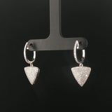14k White Gold and 2cttw Pave Diamond Drop Dangle Earrings