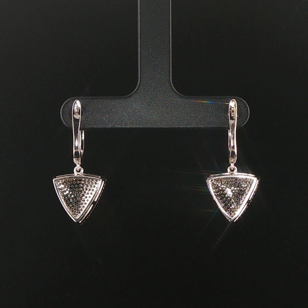 14k White Gold and 2cttw Pave Diamond Drop Dangle Earrings
