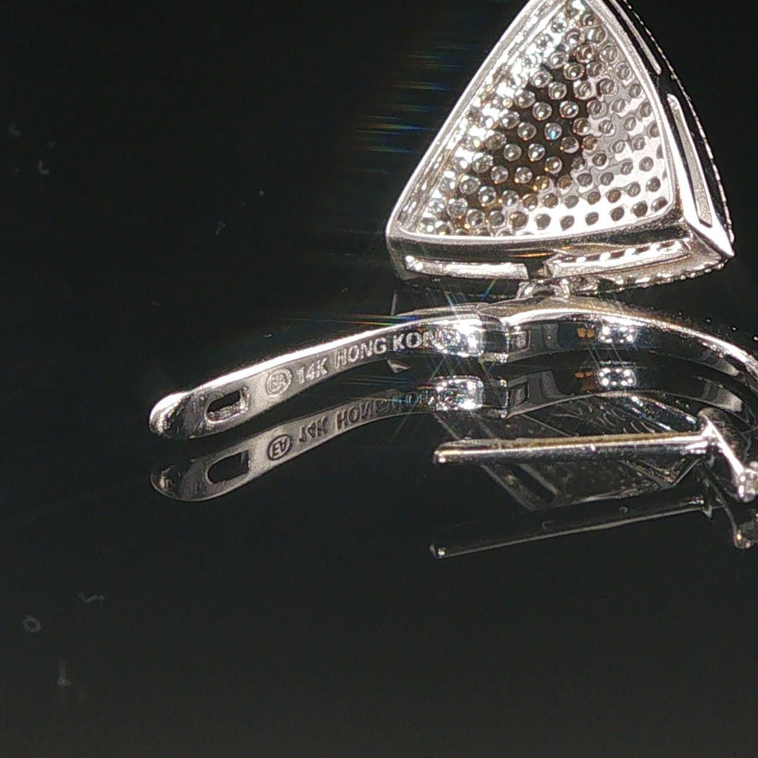 14k White Gold and 2cttw Pave Diamond Drop Dangle Earrings