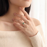 14k Yellow Gold 0.44ct Emerald and 0.20cttw Diamond Bypass Ring Size 6.5