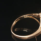14k Yellow Gold 0.44ct Emerald and 0.20cttw Diamond Bypass Ring Size 6.5