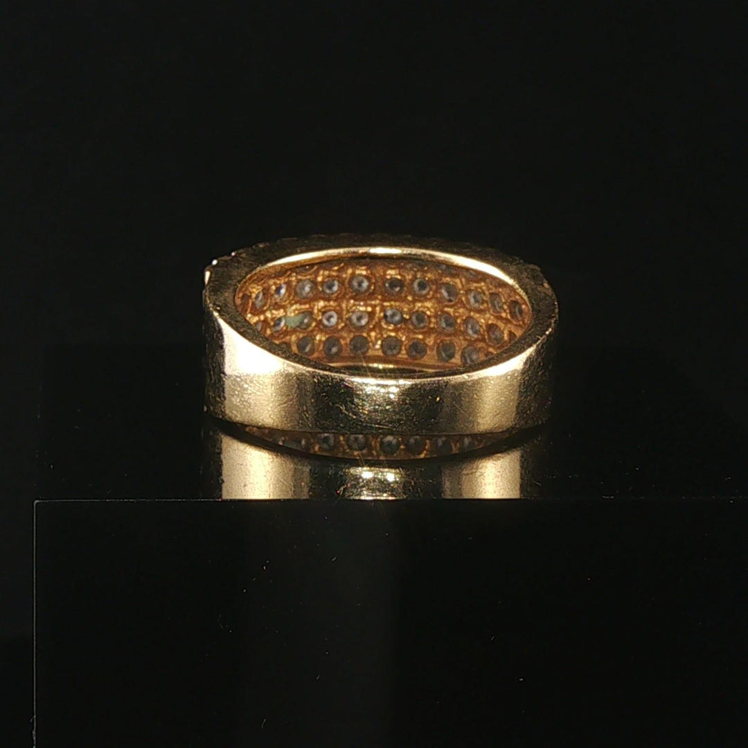 14k Yellow Gold and 1cttw Pave Diamond Vintage Ladies Band Ring Size 5.25