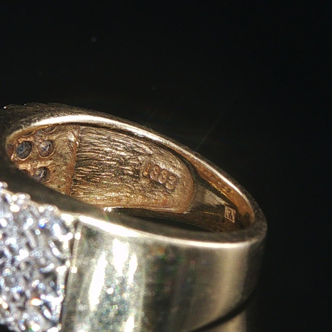 14k Yellow Gold and 1cttw Pave Diamond Vintage Ladies Band Ring Size 5.25
