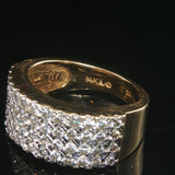 14k Yellow Gold and 1cttw Pave Diamond Vintage Ladies Band Ring Size 5.25