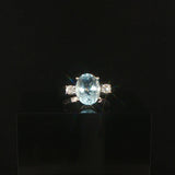 18k White Gold 1.82ct Aquamarine and 0.20cttw Diamond Ring Size 5.25