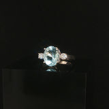 18k White Gold 1.82ct Aquamarine and 0.20cttw Diamond Ring Size 5.25