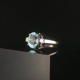 18k White Gold 1.82ct Aquamarine and 0.20cttw Diamond Ring Size 5.25