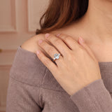 18k White Gold 1.82ct Aquamarine and 0.20cttw Diamond Ring Size 5.25