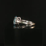 18k White Gold 1.82ct Aquamarine and 0.20cttw Diamond Ring Size 5.25