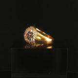 18k Yellow Gold Multi Gemstone and 2.50cttw Diamond Bombe Ring Size 7