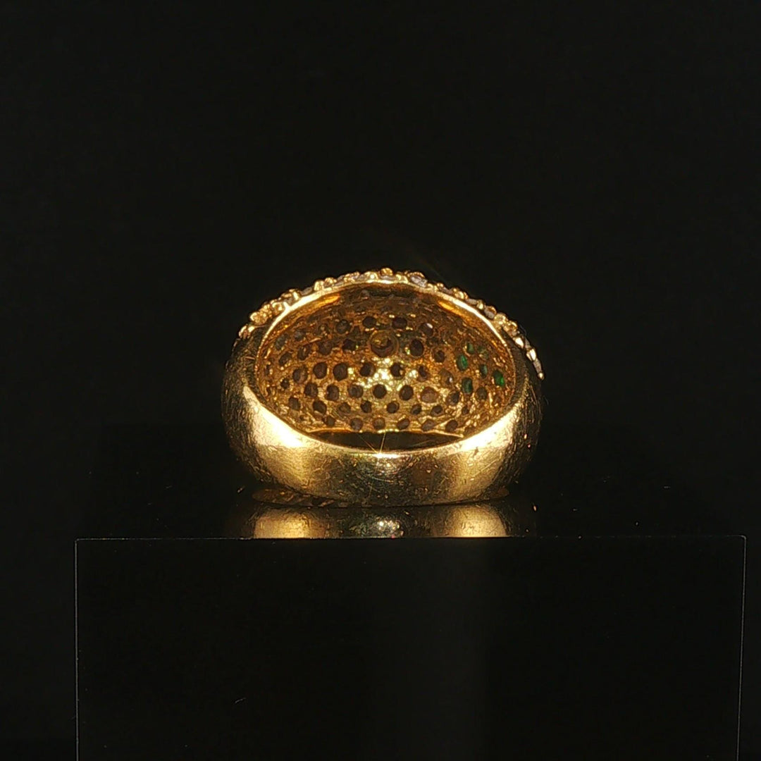 18k Yellow Gold Multi Gemstone and 2.50cttw Diamond Bombe Ring Size 7