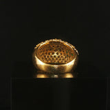 18k Yellow Gold Multi Gemstone and 2.50cttw Diamond Bombe Ring Size 7
