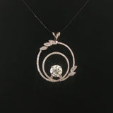 18k White Gold and 1.30ct Diamond Circle Pendant 1.25"