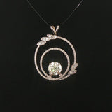 18k White Gold and 1.30ct Diamond Circle Pendant 1.25"