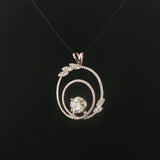 18k White Gold and 1.30ct Diamond Circle Pendant 1.25"