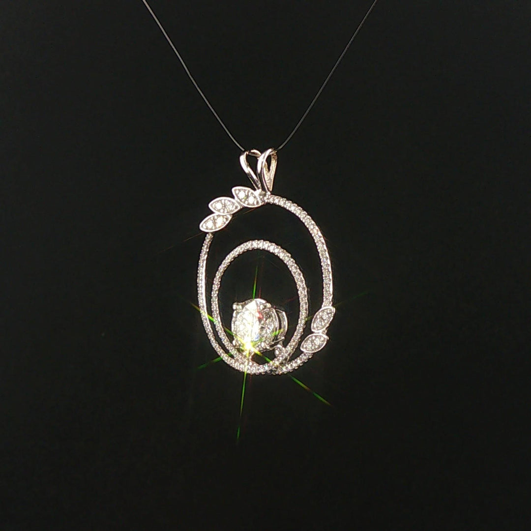 18k White Gold and 1.30ct Diamond Circle Pendant 1.25"