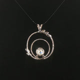 18k White Gold and 1.30ct Diamond Circle Pendant 1.25"