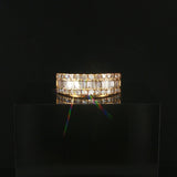 18k Yellow Gold and 1cttw Round and Baguette Diamond Ladies Band Ring Size 6.5
