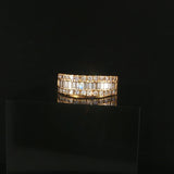 18k Yellow Gold and 1cttw Round and Baguette Diamond Ladies Band Ring Size 6.5
