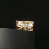 18k Yellow Gold and 1cttw Round and Baguette Diamond Ladies Band Ring Size 6.5