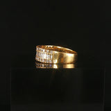 18k Yellow Gold and 1cttw Round and Baguette Diamond Ladies Band Ring Size 6.5