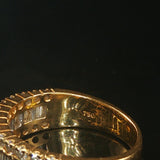 18k Yellow Gold and 1cttw Round and Baguette Diamond Ladies Band Ring Size 6.5