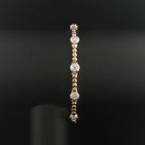 14k Yellow and White Gold 1cttw Diamond Station Bead Link Bracelet 7"