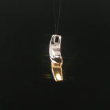 14k Yellow and White Gold 0.50cttw Round and Baguette Diamond Slide Pendant 1"