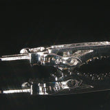 14k White Gold and 4cttw Pave Diamond Curved Bar Wave Link Bracelet 6.75"