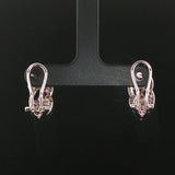 18k White Gold Pink Sapphire and 0.75cttw Hoop Huggie Earrings