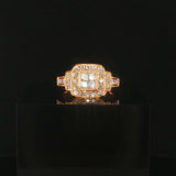 18k Rose Gold and 0.84cttw Diamond Solid Cluster Ring Size 6.5