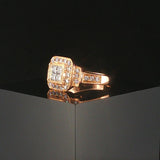 18k Rose Gold and 0.84cttw Diamond Solid Cluster Ring Size 6.5