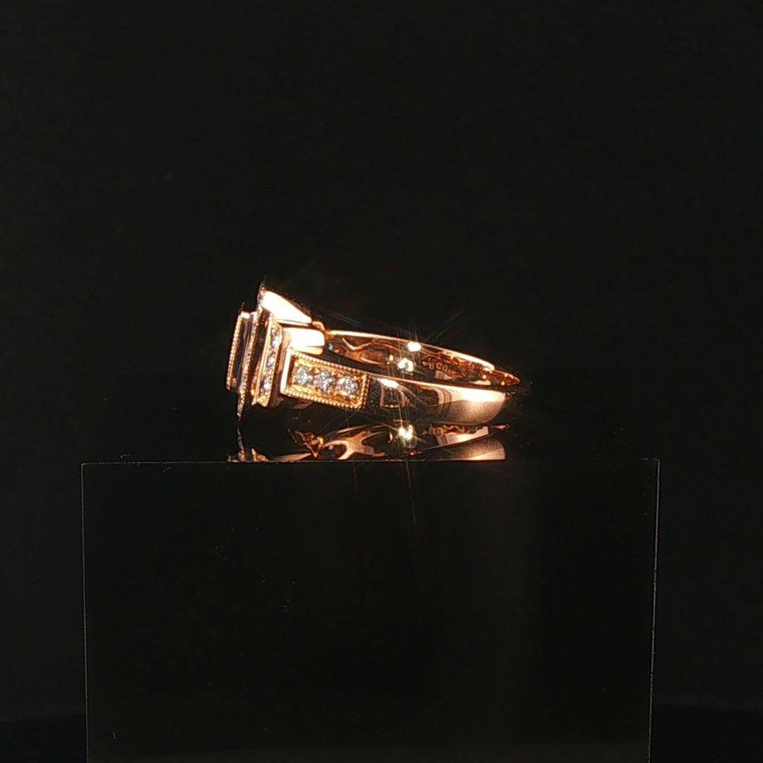 18k Rose Gold and 0.84cttw Diamond Solid Cluster Ring Size 6.5