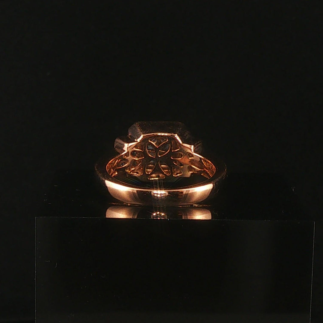 18k Rose Gold and 0.84cttw Diamond Solid Cluster Ring Size 6.5